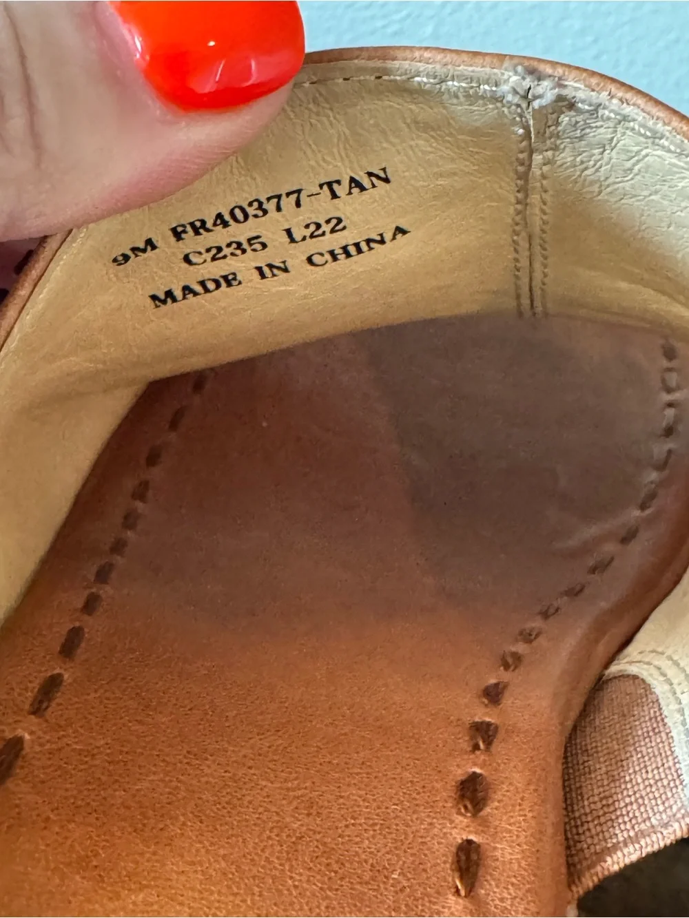 Frye Hazel Cognac Leather Platform Slide Sandals